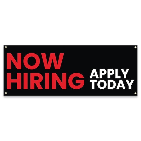 Signmission Now Hiring Apply Today Banner Concession Stand Food Truck Single Sided B-30109